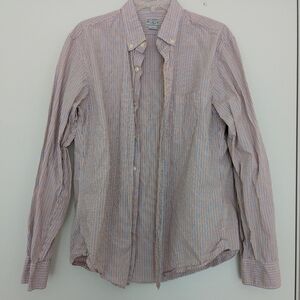 EUC JCrew Men's Classic Checkered Shirt, Blue/Orange, ML